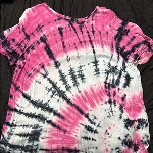 Torrid Pink and Black Tie-Dye T-Shirt